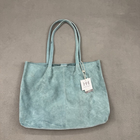 NEW Haute Hippie Turquoise Butter Suede Tote & Accessory Bag Tote Purse NWT - Picture 2 of 11